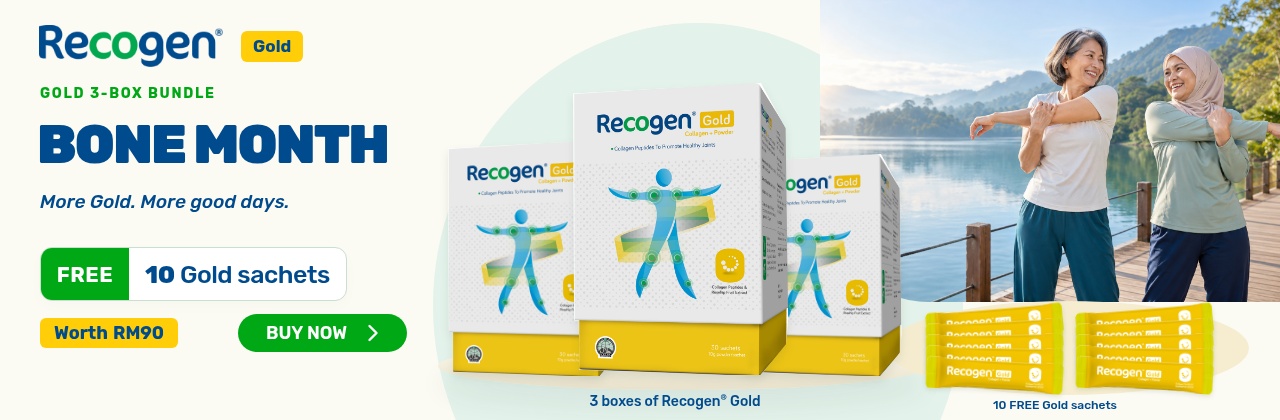 [Bone Month] Recogen Gold 3-Box Bundle — FREE 10 Gold Sachets